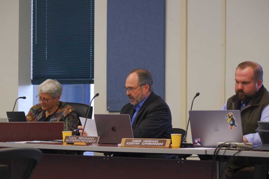 Daniel Brigman speaks during a Board of Education meeting on Sept. 21, 2026. Brigman resigned as superintendent on Monday Sept. 28.