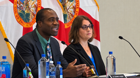 Surgeon General Dr. Joseph Ladapo during Thursday's public hearing at the Orlando Mariotte Lake Mary hotel, observing public comment on the state's new proposal to remove school entry vaccine mandates.