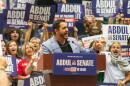 U.S. Senate Democratic candidate Abdul El-Sayed speaks to voters and supporters during rally at the Lansing Convention Center on July 19, 2026.