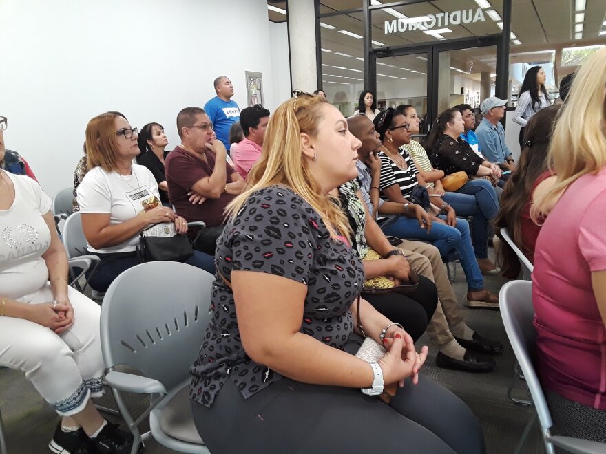 Cuban-Americans gathered at the Westchester Regional Library in November of 2019 to try to get solutions to the stoppage of the Cuban Family Reunification Parole Program. The program has been indefinitely paused ever since suspected sonic attacks led to a staffing reduction at the U.S. Embassy in Havana.