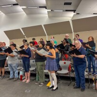 The AWC Choir performs "The Star Spangled Banner."