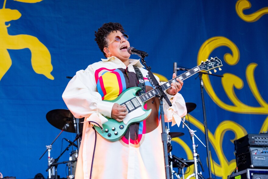 Brittany Howard of Alabama Shakes performs during the second weekend of the New Orleans Jazz & Heritage Festival on Saturday, May 2, 2026, at Fair Grounds Race Course in New Orleans. (Photo by Amy Harris/Invision/AP)