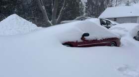 Deep snow in the Wausau vicinity, with more than two feet reported in some locations