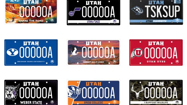 Special group plates charge an annual fee to support a cause. The wildly popular black plate, for example, has raised millions for the Utah Historical Society. The state's new designs launch July 1, 2026.