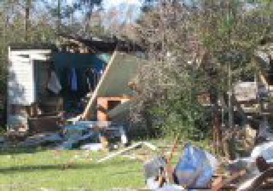 Tornado destruction in Riegelwood