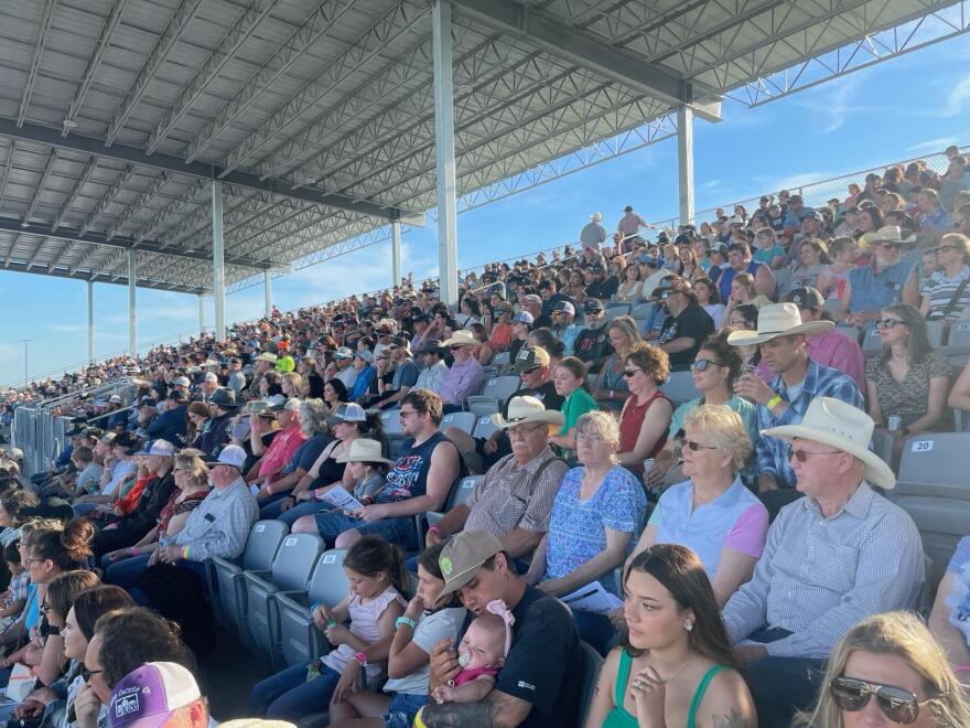 Rodeo audience at the McKenzie County Fair