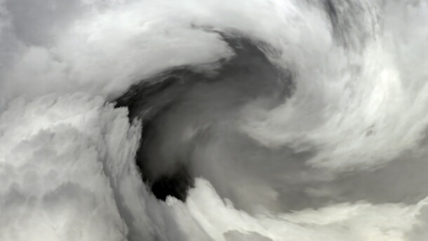 Blurred Whirlwind in Stormy Clouds