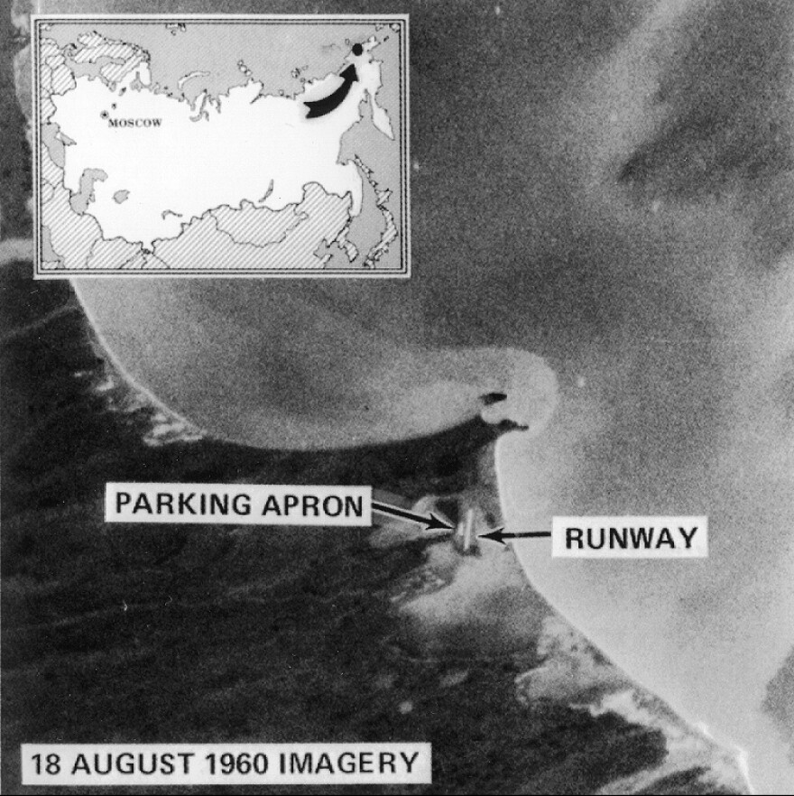 Some of the first images taken by CORONA captured Mys Shmidta airfield in Chukotka, Russia — an Arctic staging base for Soviet bomber flights.