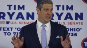 Rep. Tim Ryan, D-Ohio, who is running for an open U.S. Senate seat in Ohio, speaks to supporters after the polls closed on primary election day Tuesday, May 3, 2022, in Columbus.