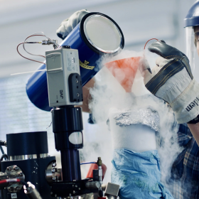 Nuclear Chemist Tim Gregory at work in the laboratory.