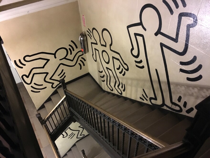 "It's sort of a great meditation when you're walking down the steps or up the steps ... " says building resident Robert Savina. "You see different things each time you pass it."