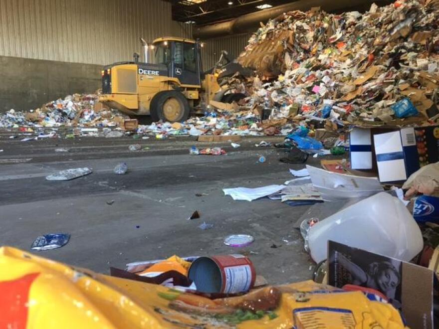 sorting recycling at landfill