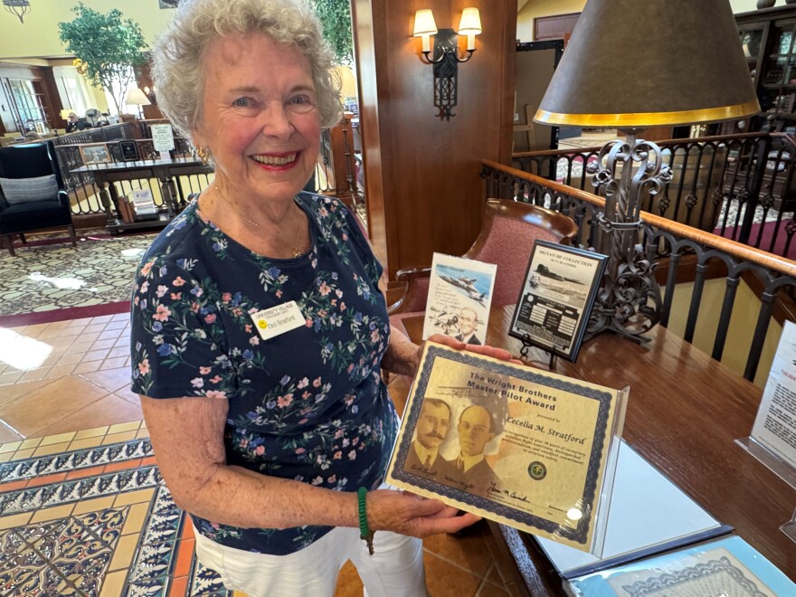 Cecelia Stratford has been awarded the FAA's Wright Brother's Master Pilot Award for 50 years of safe flying