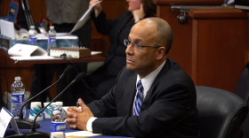 Hector LaSalle, the nominee for New York's top judge, during his confirmation hearing in the State Senate Judiciary Committee.