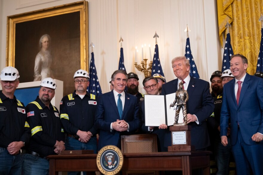 President Donald Trump was recognized at the White House for his support for the coal industry.