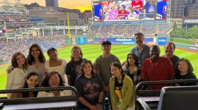 Ideastream's 2025 summer interns, pictured here at the annual Guardians game outing on