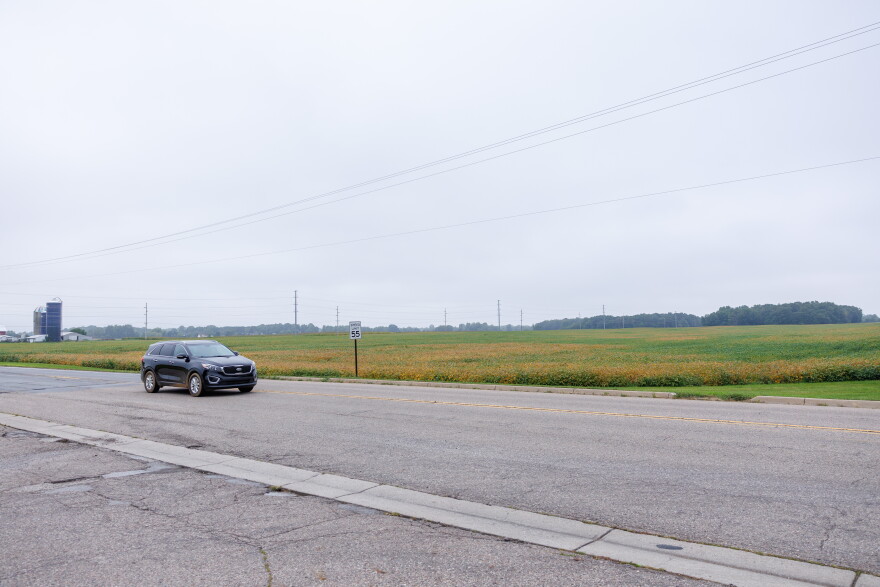 The site of a possible data center development in Mason, Mich., on Sept. 17, 2026.