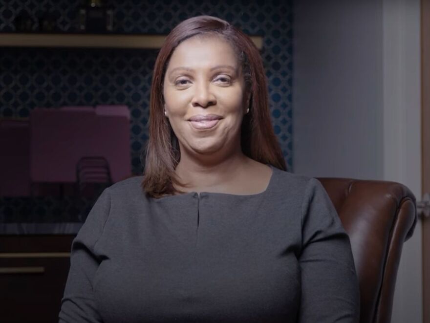 Screenshot from Letitia James video on announcing gubernatorial run.
