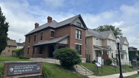 The recently renovated Paul Laurence Dunbar House at 219 N. Paul Laurence Dunbar Street (formerly N. Summit) in Dayton, Ohio.