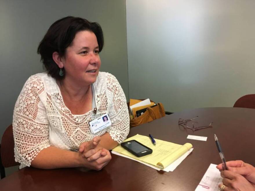 Karna Dawson helped lead the effort to make sure patients getting care from Hospice by the Bay were safely evacuated during the North Bay wildfires. (April Dembosky)