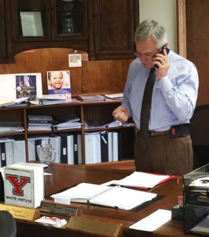 Jim Tressel in his office