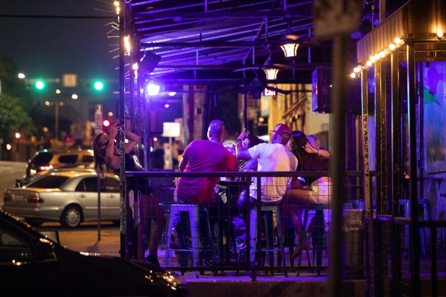 Under Gov. Greg Abbott's phased-in plan to reopen the economy, bars in Texas can operate at 50% capacity indoors. Capacity limits do not apply outside.