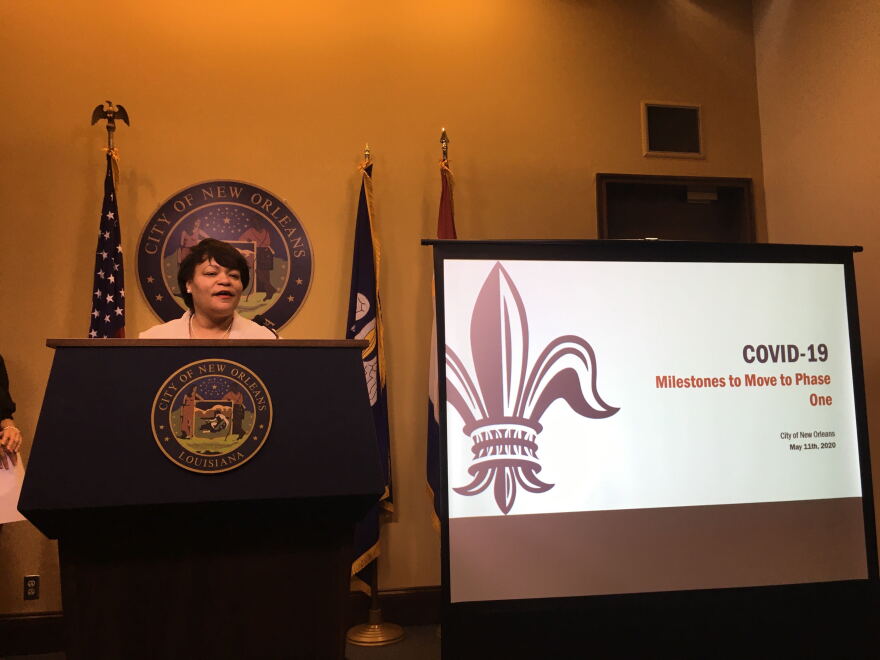 Mayor LaToya Cantell speaks at a press conference May 11, 2020.