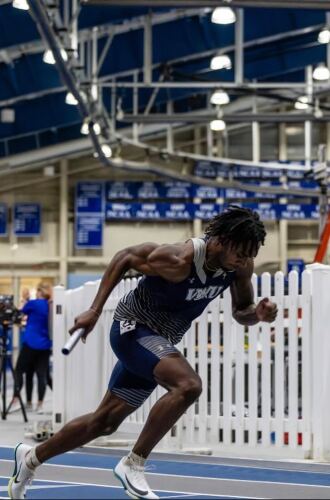 VWU's Jordan Hall played multiple sports in high school in Virginia Beach, which he said helps him compete in several track and field events.