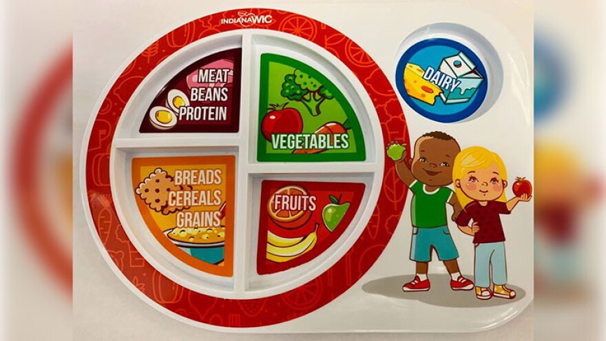 The Indiana State Department of Health said about 8,600 of these educational food plates have been sent since June to more than three dozen Indiana WIC agencies.