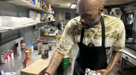 Eddie Scover is cooking fires 