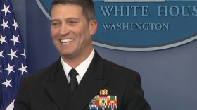 Dr. Ronny Jackson, seen here at a January 2018 White House press conference, is President Trump's nominee to head the Department of Veterans Affairs. 