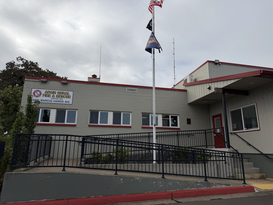 The main Adair Rural Fire Protection District station, Sept. 29, 2026.