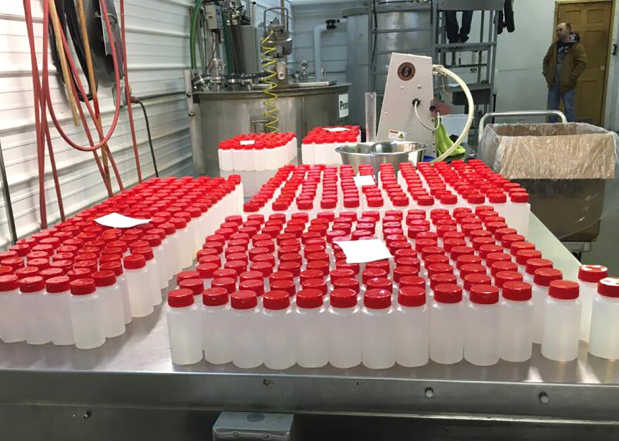 Stillwrights usually makes bourbon, rum and moonshine, but right now, they're only producing hand sanitizer to help fight the coronavirus.