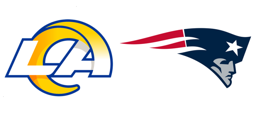 Rams and Patriots logos