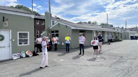 Residents and supporters of the Hippie Hotel Tenant Union stood outside their management, Cole Group Realty's regional office, demanding a formal meeting on Wednesday, Aug. 5, 2026.