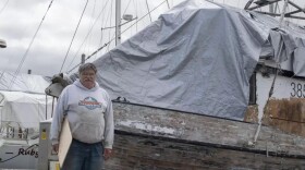 Petersburg troller Mark Roberts working on his fishing vessel, the Cape Cross, on May 24, 2024.