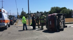 EPD and HBF respond to a rollover collision in Eureka in 2018 | Photo by Stephanie McGeary