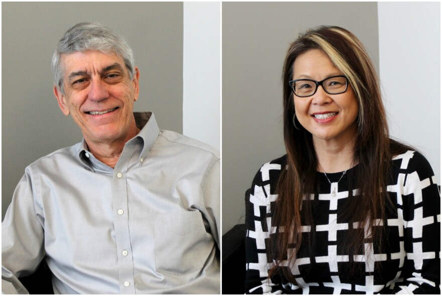 Ken Cooper (left) and Bing Dempewolf (right) talked about different ways to address and prevent sexual harassment in the workplace. 