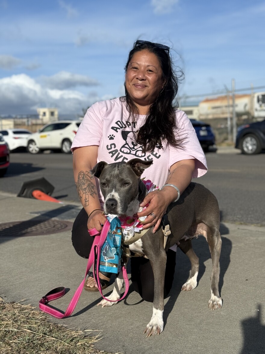 Princess meets her adopter, Ginger Cabais.