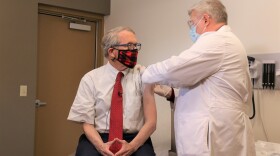 Gov. Mike DeWine gets the COVID-19 vaccine, February 2021.