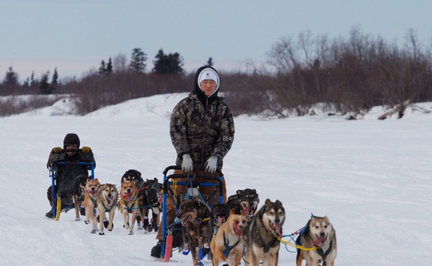 Mushers on the trail of the 2025 Akiak Dash.