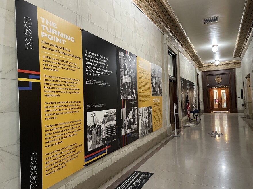 The Relay Cleveland public history exhibition at Cleveland City Hall.
