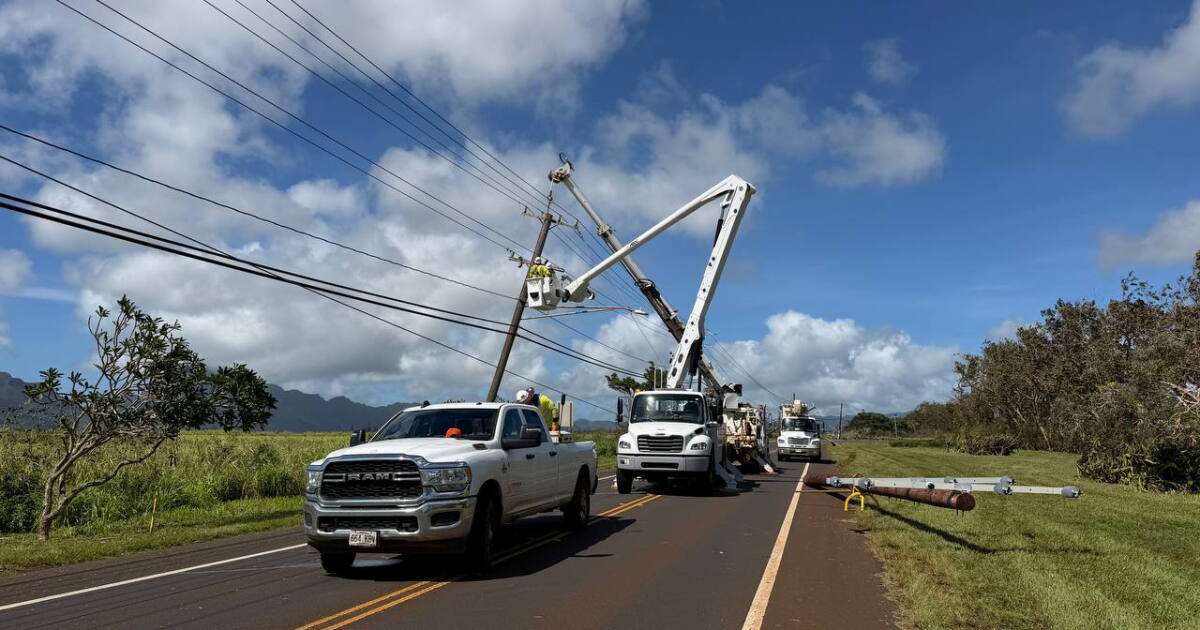 HECO to help Kauaʻi restore power after Hurricane Lowell