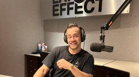 Producer Jimmy Gutierrez in the Lake Effect studio.