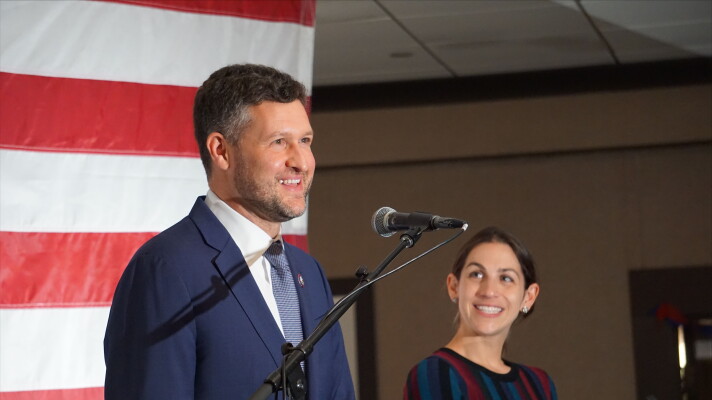New York Congressman Pat Ryan speaks in Kingston during his Election Night watch party