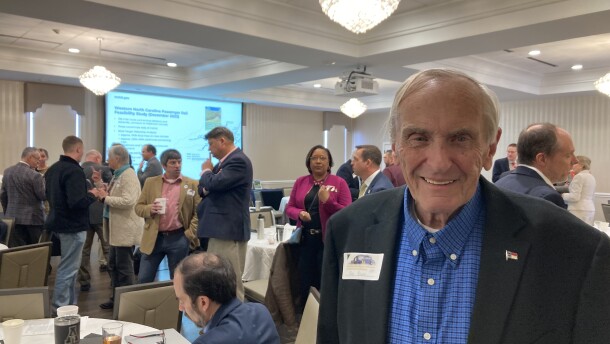 Ray Rapp, co-chair of the Western North Carolina Rail Committee, was among the speakers at the Railroads and Regional Economic Development Conference in Morganton on Wednesday, March 18, 2026.