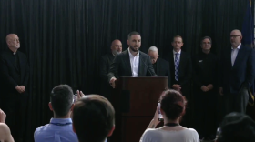 Dearborn Mayor Abdullah Hammoud speaks at a news conference ahead of a planned demonstration by anti-Muslim activist Jake Lang.