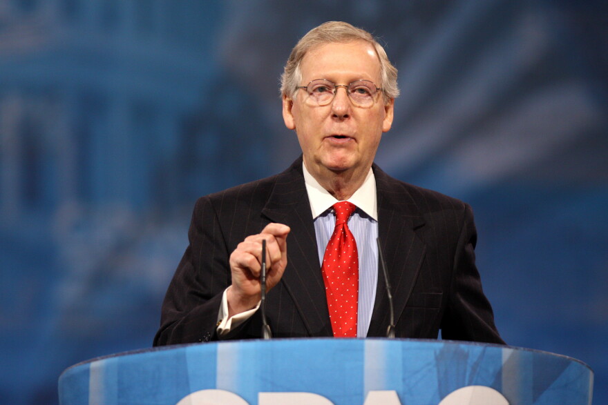 Mitch McConnell speaking at the 2013 Conservative Political Action Conference (CPAC) in National Harbor, Maryland.