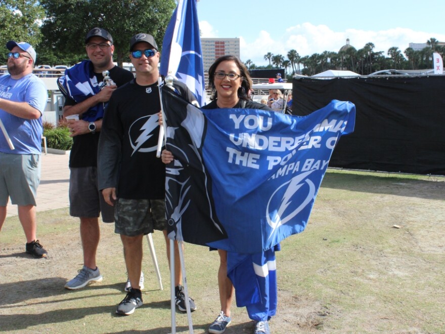 Debbie Kemp is a member of the unofficial Lightning fan group Sticks of Fire. Members pack section 307 of Amalie Arena to lead chants every game.