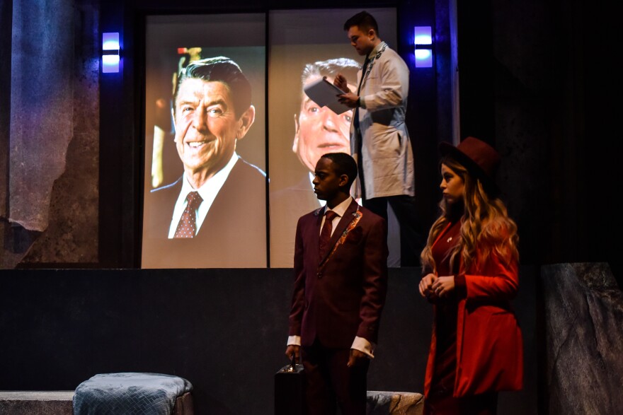 Performers rehearse Lear on the Second Floor